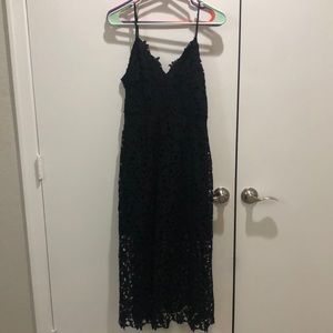 ASTR black lace a line midi dress Nordstrom